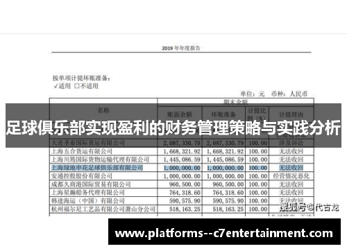 足球俱乐部实现盈利的财务管理策略与实践分析